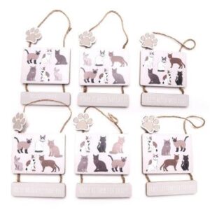 Hanging Cat Plaque - Various